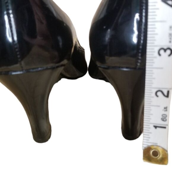 ⭐️ Etienne Aigner Patent Leather Wedge Heel Peep-Toe sz 8 - Picture 7 of 13